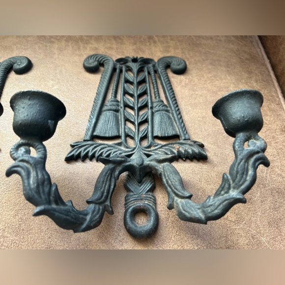 Vintage Taper Candle Holders Cast Iron - Picture 4 of 8